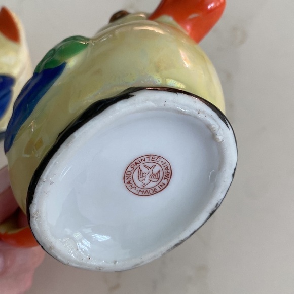 Vintage Handpainted Lusterware Duck Cream and Sugar Set Made in Japan - Picture 9 of 11